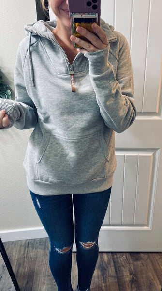 Preorder Heathered Gray 1/4 Zip Wanakome Hoodie