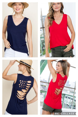 Laser Cut Flag Back Tank