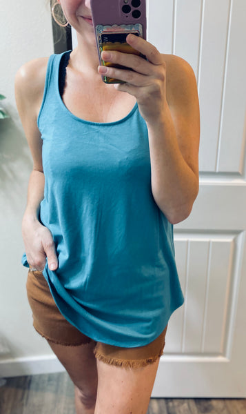 Sleeveless top in Dusty Teal