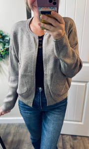 Dreamers Mocha Crop Pocket Cardigan