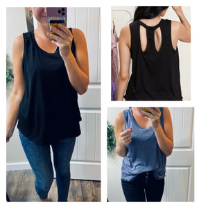 Ribbed Scoop Sleeveless Top