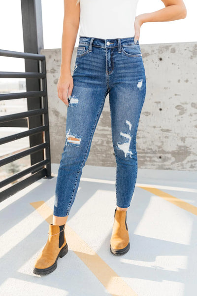 Vintage Indigo Cropped Skinny Jeans