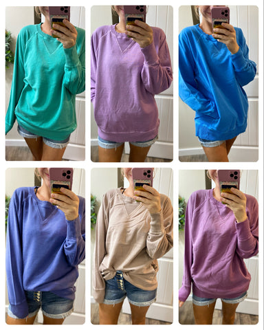 Summer Mineral Wash Terry Pullover