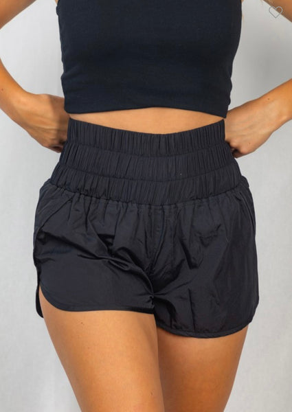 Black High-waisted Shorts