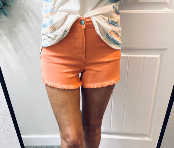 Judy Blue Peach Cut Off Shorts