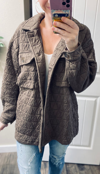 Quilted Jacket in Mocha