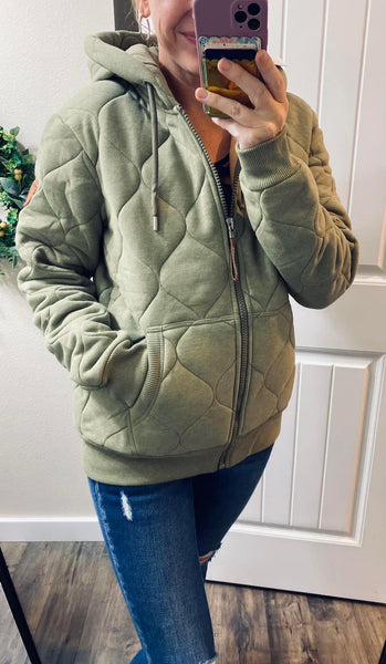 Olive Wanakome Quilted Jacket