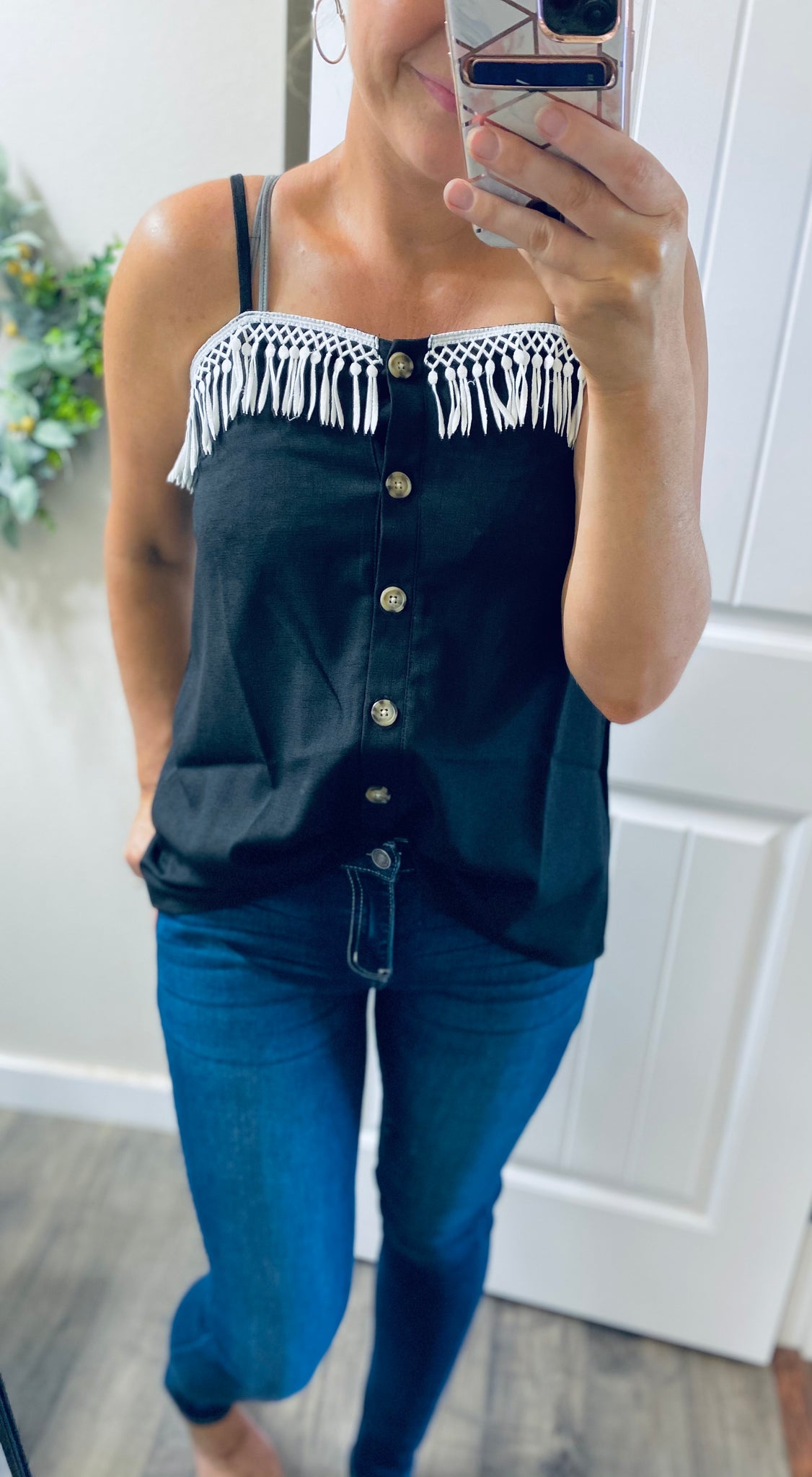 Sale! Button Down Tassel Cami