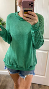 Emerald Ribbed Long Sleeve