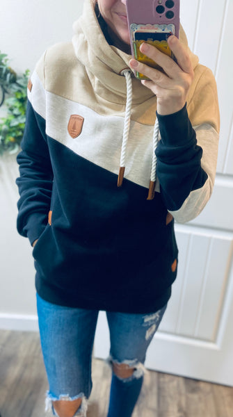 Black Mix Colorblock Wanakome Pullover