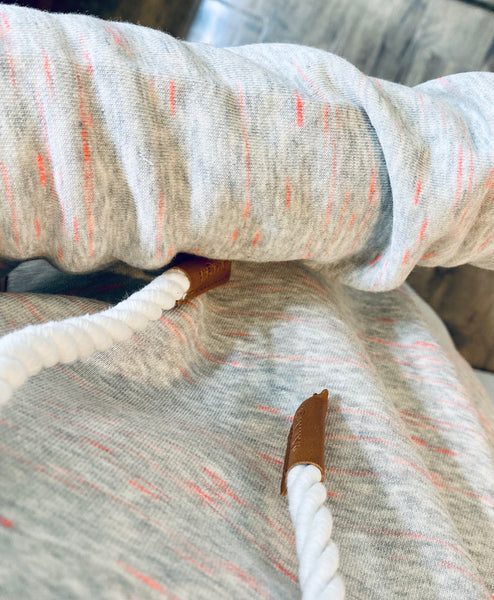 Heather Grey Pink Speck Wanakome Hoodie