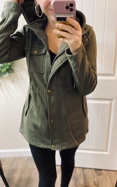 Charcoal or Olive Utility Jacket