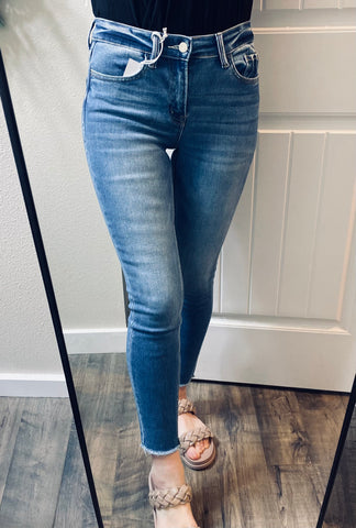 Vervet Raw Hem Crop Denim
