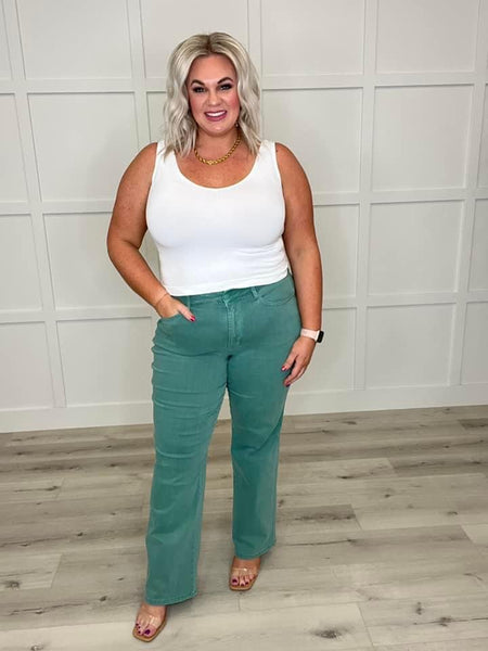 Judy Blue Teal Straight Jeans
