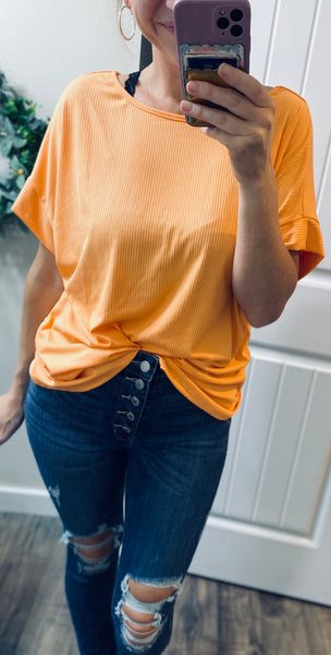 Tangerine Twisted Back Top