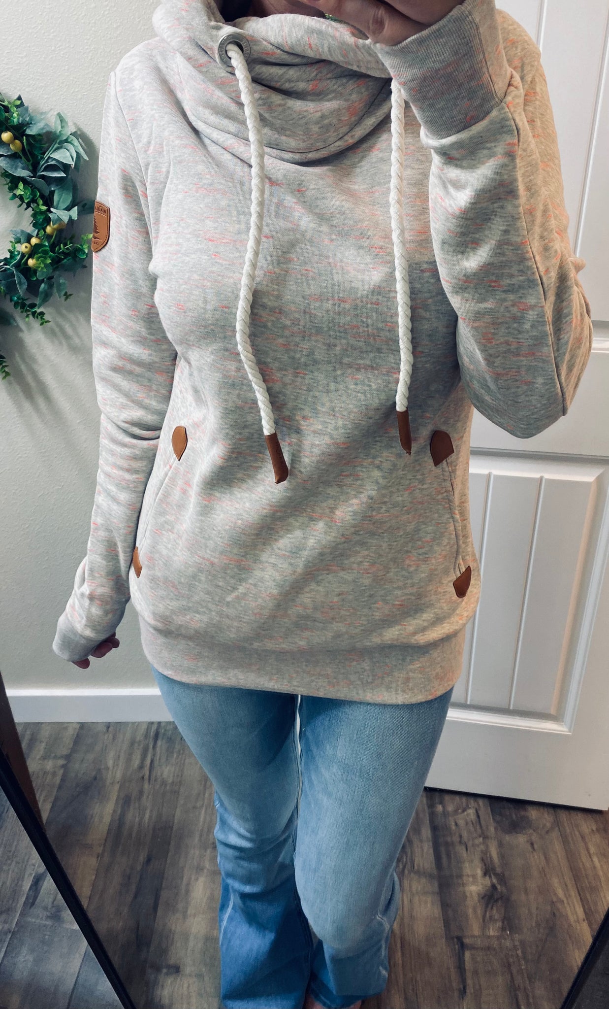 Heather Grey Pink Speck Wanakome Hoodie