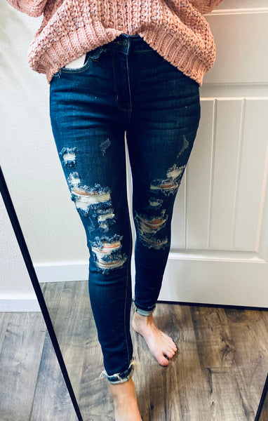 Judy Blue Dark Distressed Denim