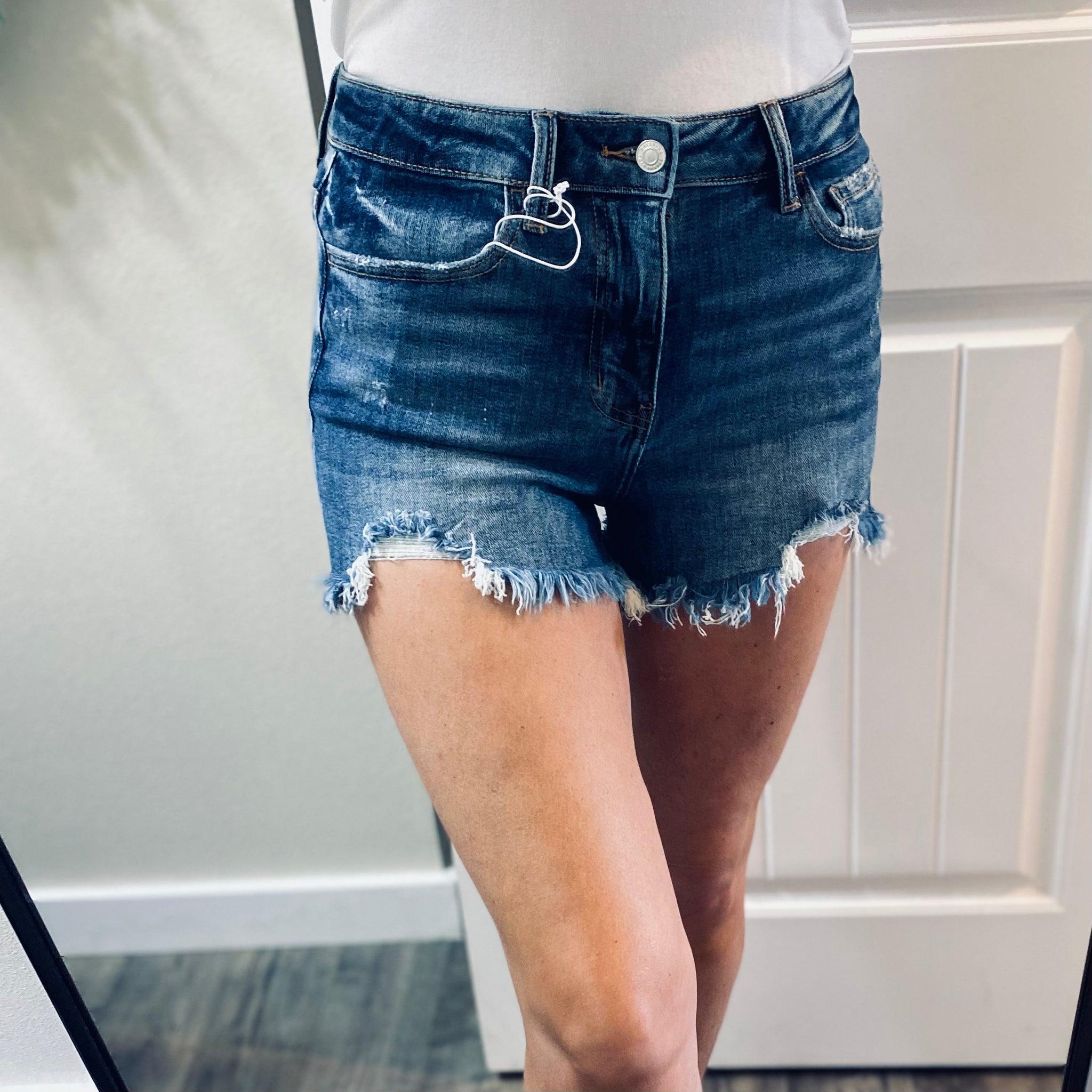 Dark Distressed Shorts
