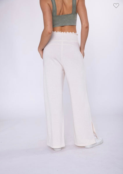 Oatmeal Wide Leg Lounge Pants