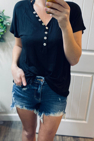 Black Better Than Basic Button Up Top