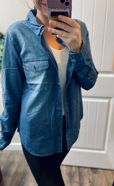 Dark Denim Button Up