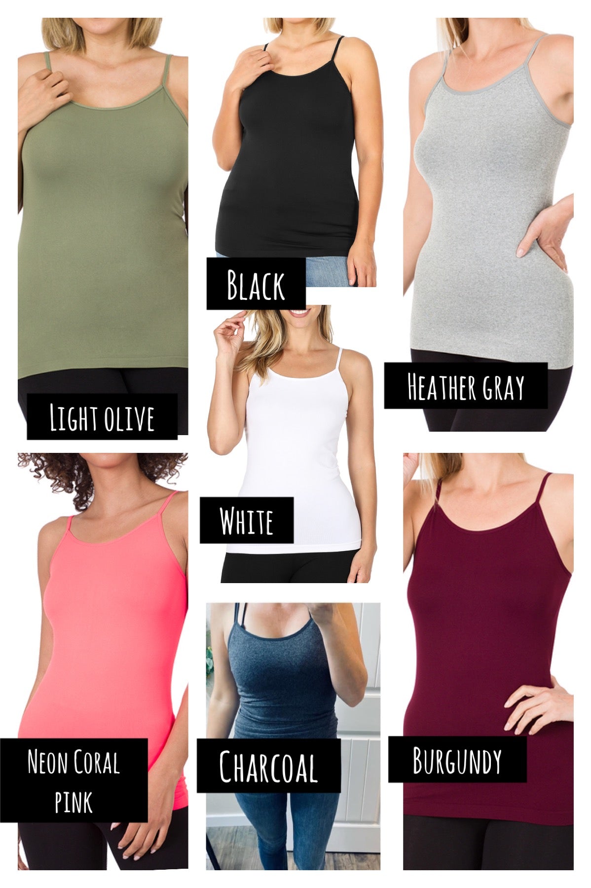 "DEAL OF THE DAY" Seamless Adjustable Strap Spaghetti Strap Cami's