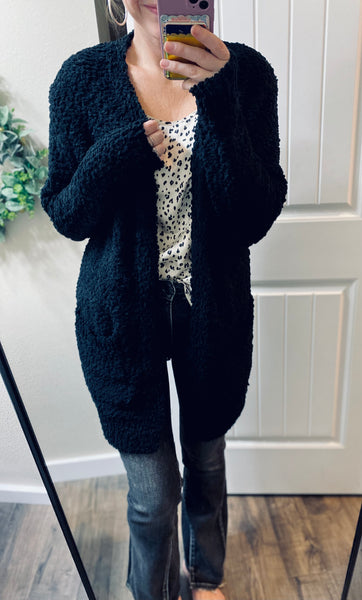 Black Popcorn Cardigan