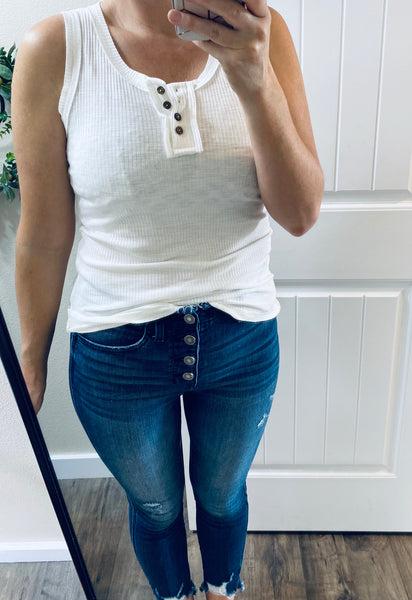 Ribbed Button Tanks