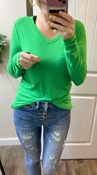 Buttery Soft V-Neck Long Sleeve