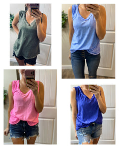 Raw Hem Sleeveless Top