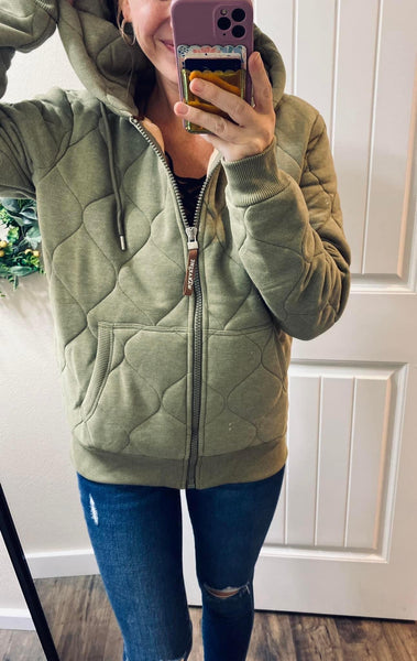 Olive Wanakome Quilted Jacket