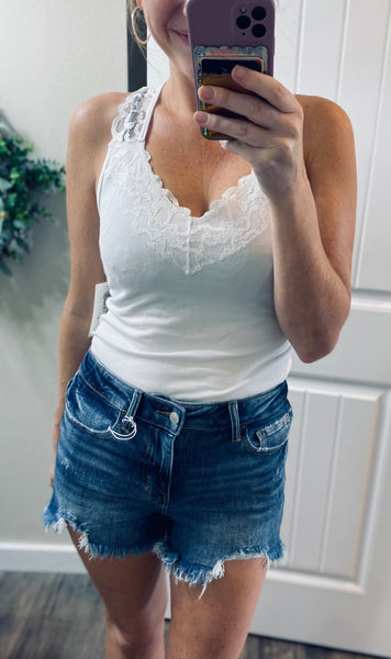 Dark Distressed Shorts