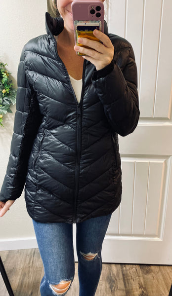 Black Puff Long Jacket