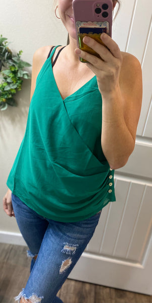Side Ruched Button Cami
