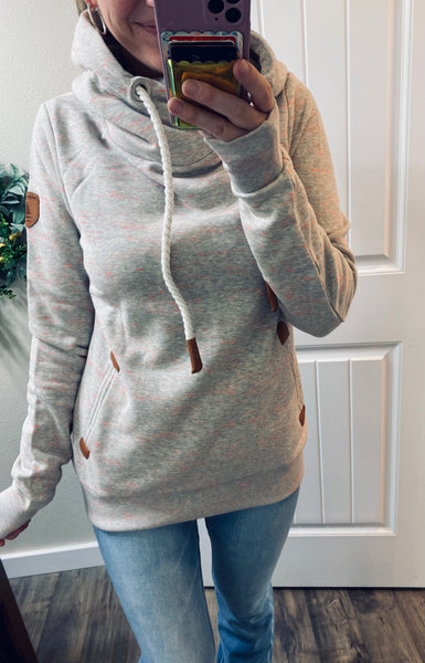 Heather Grey Pink Speck Wanakome Hoodie