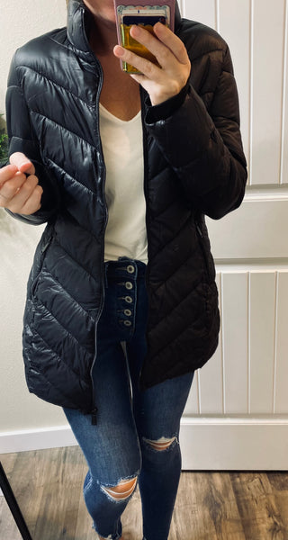 Black Puff Long Jacket