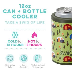 12oz Happy Camper Swig Can/Bottle Cooler