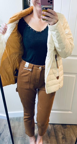 Judy Blue Rust Brown Utility Denim