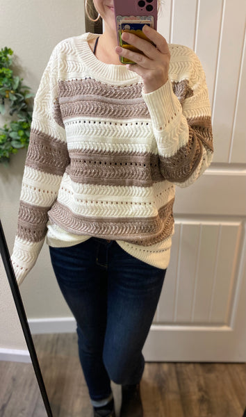 Mocha Striped Sweater