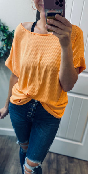 Tangerine Twisted Back Top