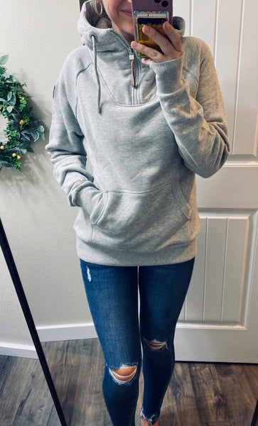 Preorder Heathered Gray 1/4 Zip Wanakome Hoodie