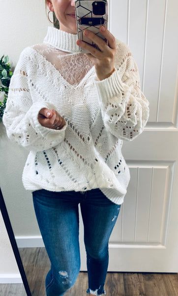 Ivory Perforated Sweater