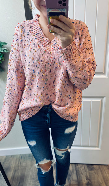 Confetti Dot V-neck Sweaters