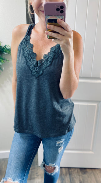 Lace Floral Trim Cami