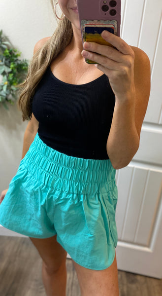 Windbreaker Smocked Shorts
