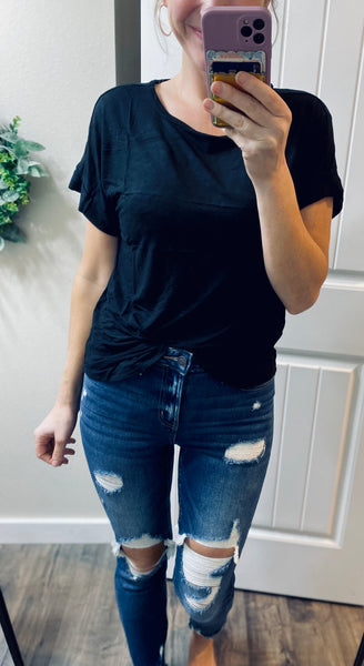 Distressed Hem Skinny Denim