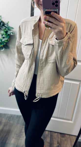 Gauze Bomber Jacket