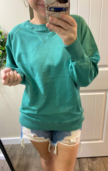Mineral-wash  French Terry Long Sleeve