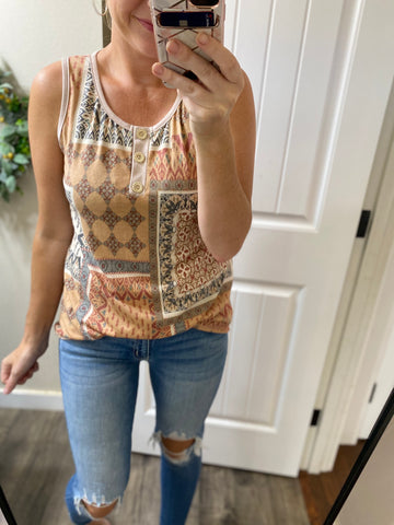 Patchwork Sleeveless Top