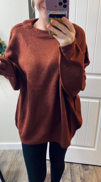 Oversized Thanksgiving Seam Sweater